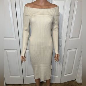 Cream colored sweater dress